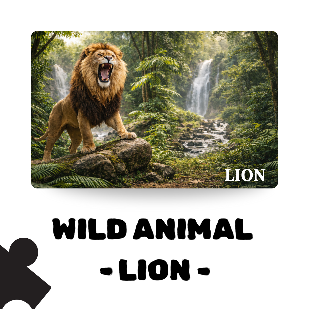 Wild Animal - LION - 120 Pieces Puzzle A4