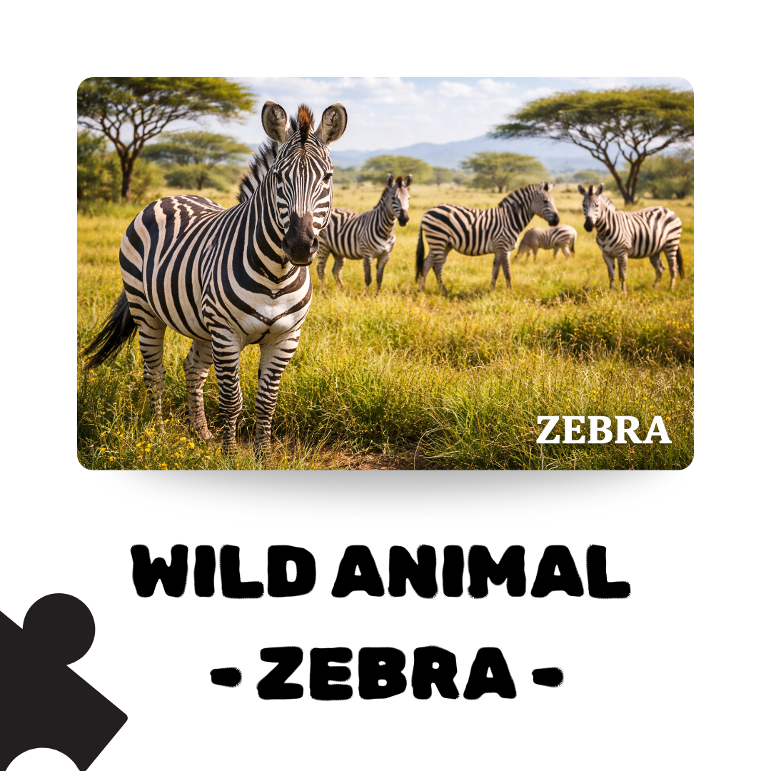 Wild Animal - ZEBRA - 120 Pieces Puzzle A4