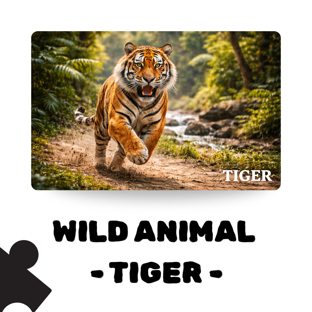 Wild Animal - TIGER - 120 Pieces Puzzle A4