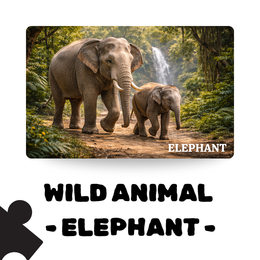 Wild Animal - ELEPHANT - 120 Pieces Puzzle A4
