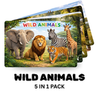 Wild Animals 5-in-1 Puzzle Value Pack - 120 Pieces Each - A4
