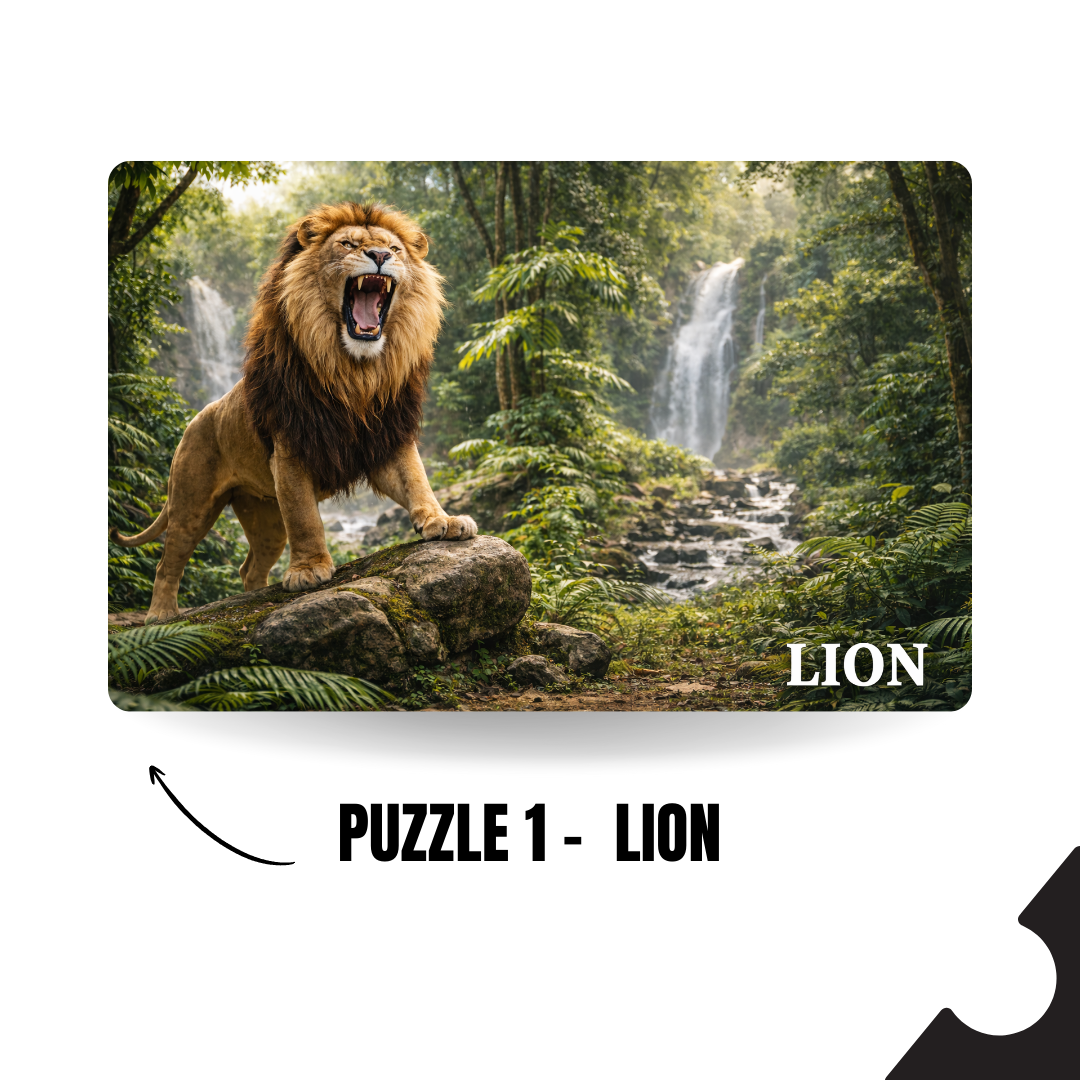 Wild Animals 5-in-1 Puzzle Value Pack - 120 Pieces Each - A4