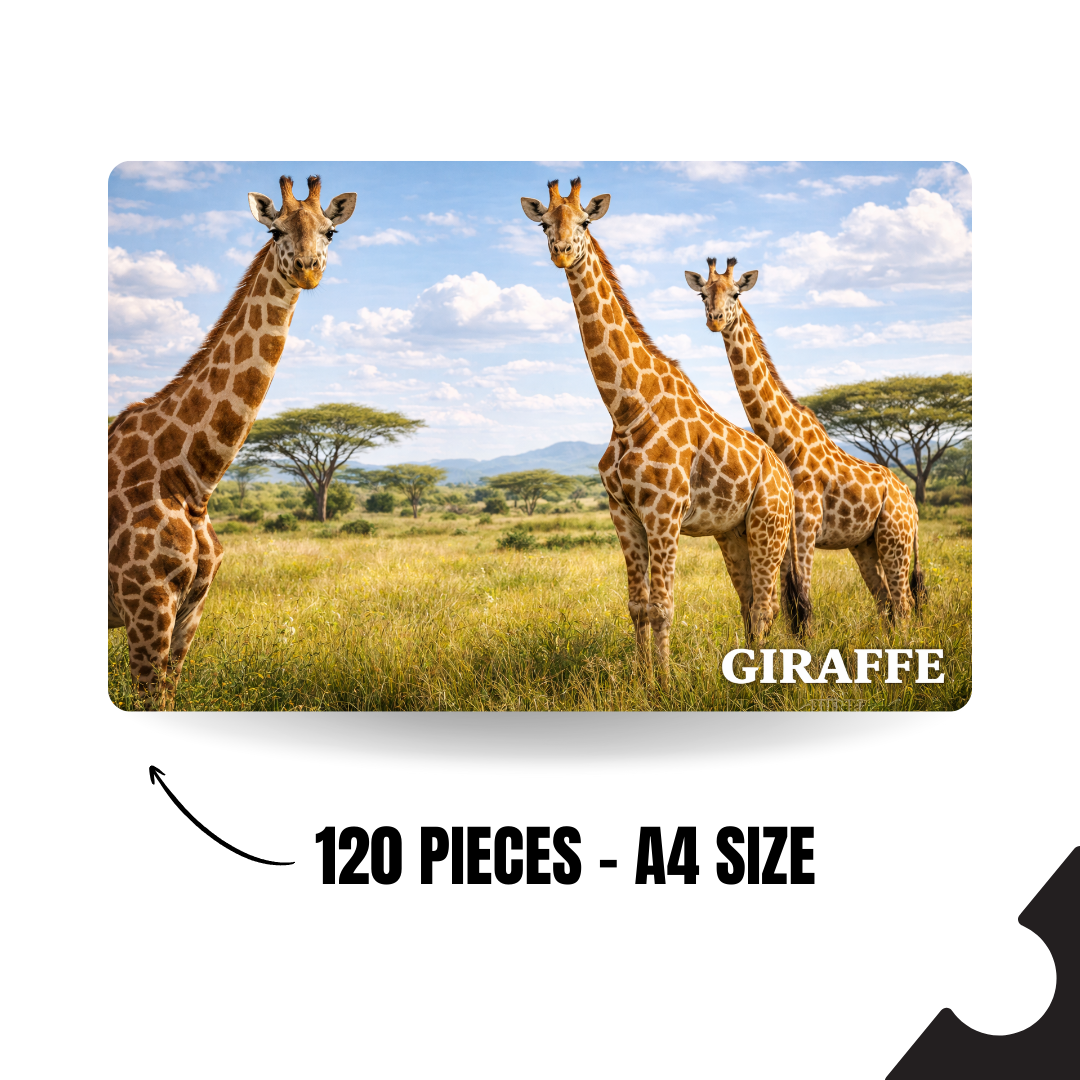 Wild Animal - GIRAFFE - 120 Pieces Puzzle A4