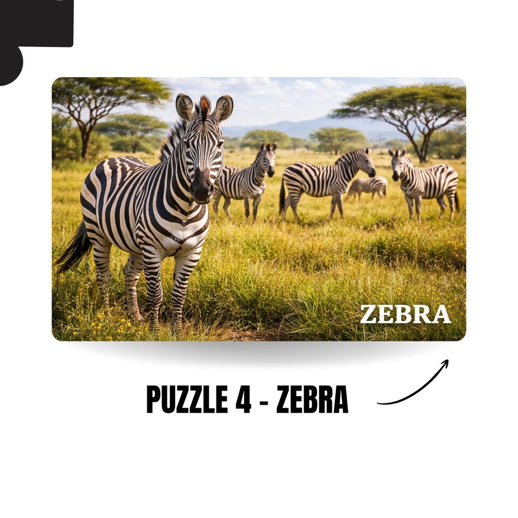 Wild Animals 5-in-1 Puzzle Value Pack - 120 Pieces Each - A4
